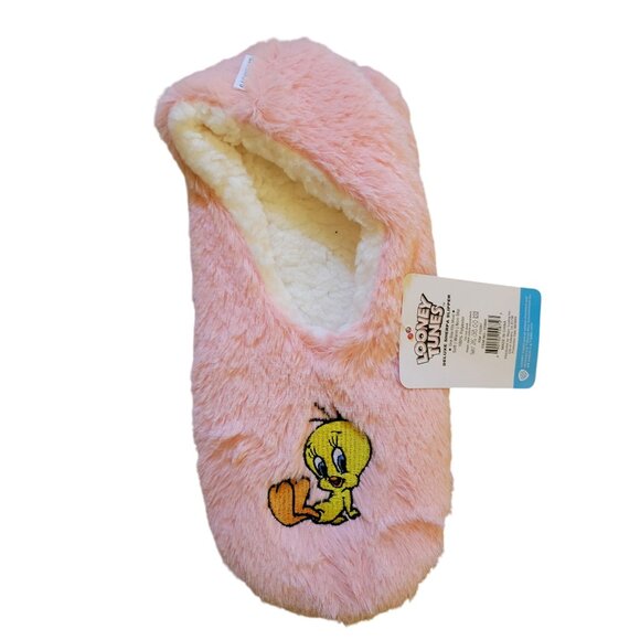 Looney Tunes Womens One Size Fits Most Deluxe Sherpa Slippers Soft Warm Non Slip - Picture 1 of 4